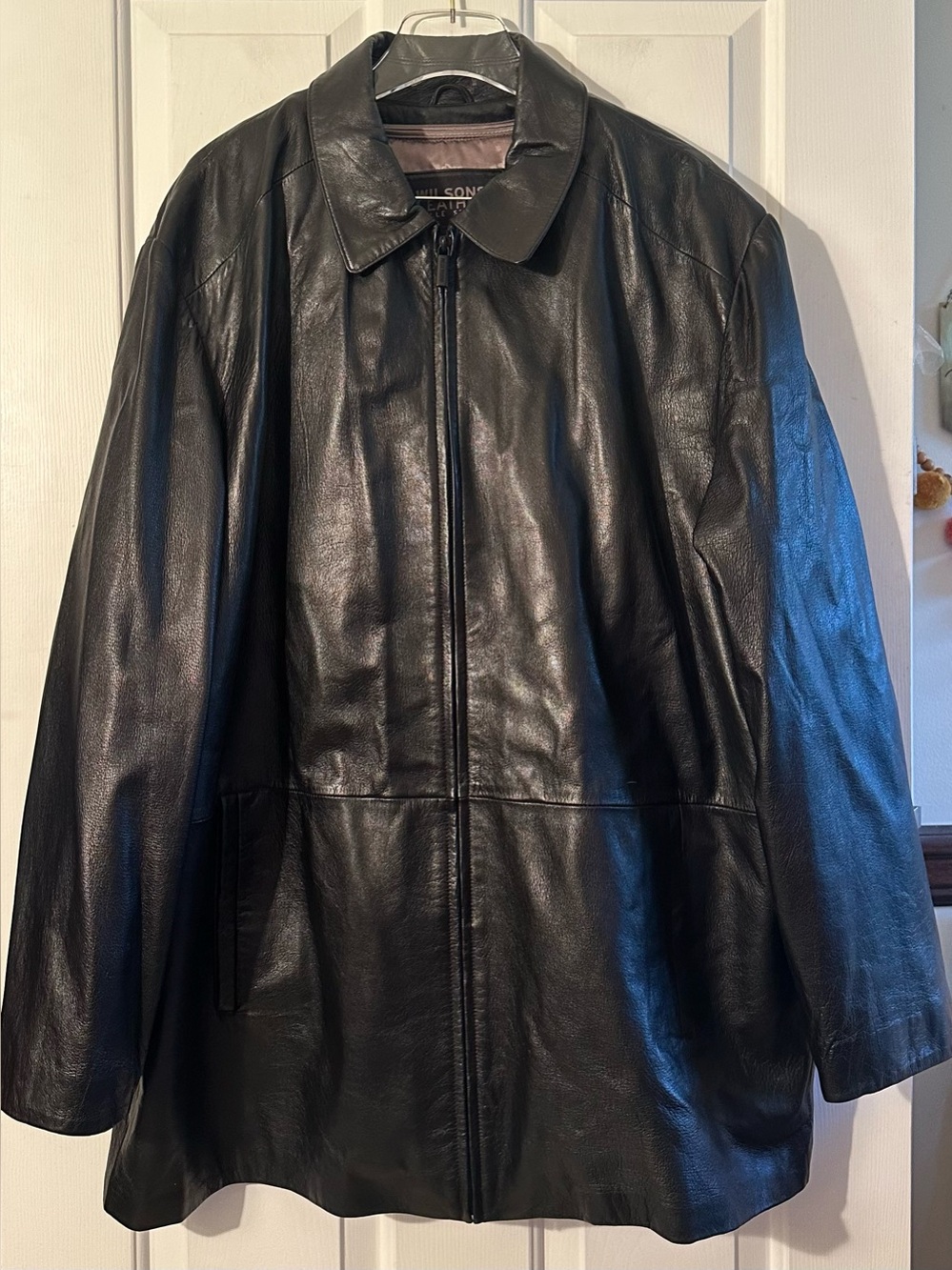 WILSONS XL Vintage Leather Pelle Studio Car Coat 3M Thinsulate Ultra Insulation